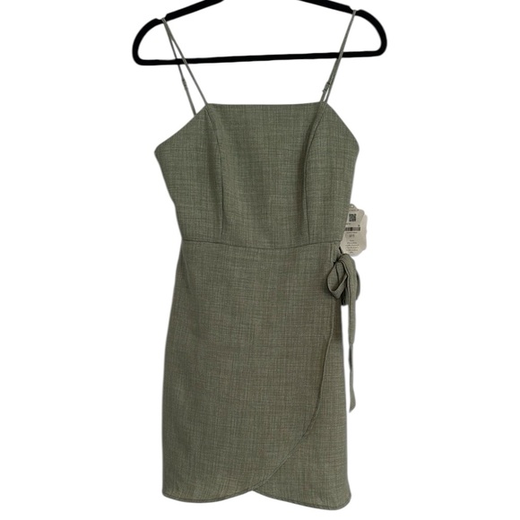 Altar'd State Dresses & Skirts - NWT Altar’d State Sage Green Faux Wrap Mini Dress